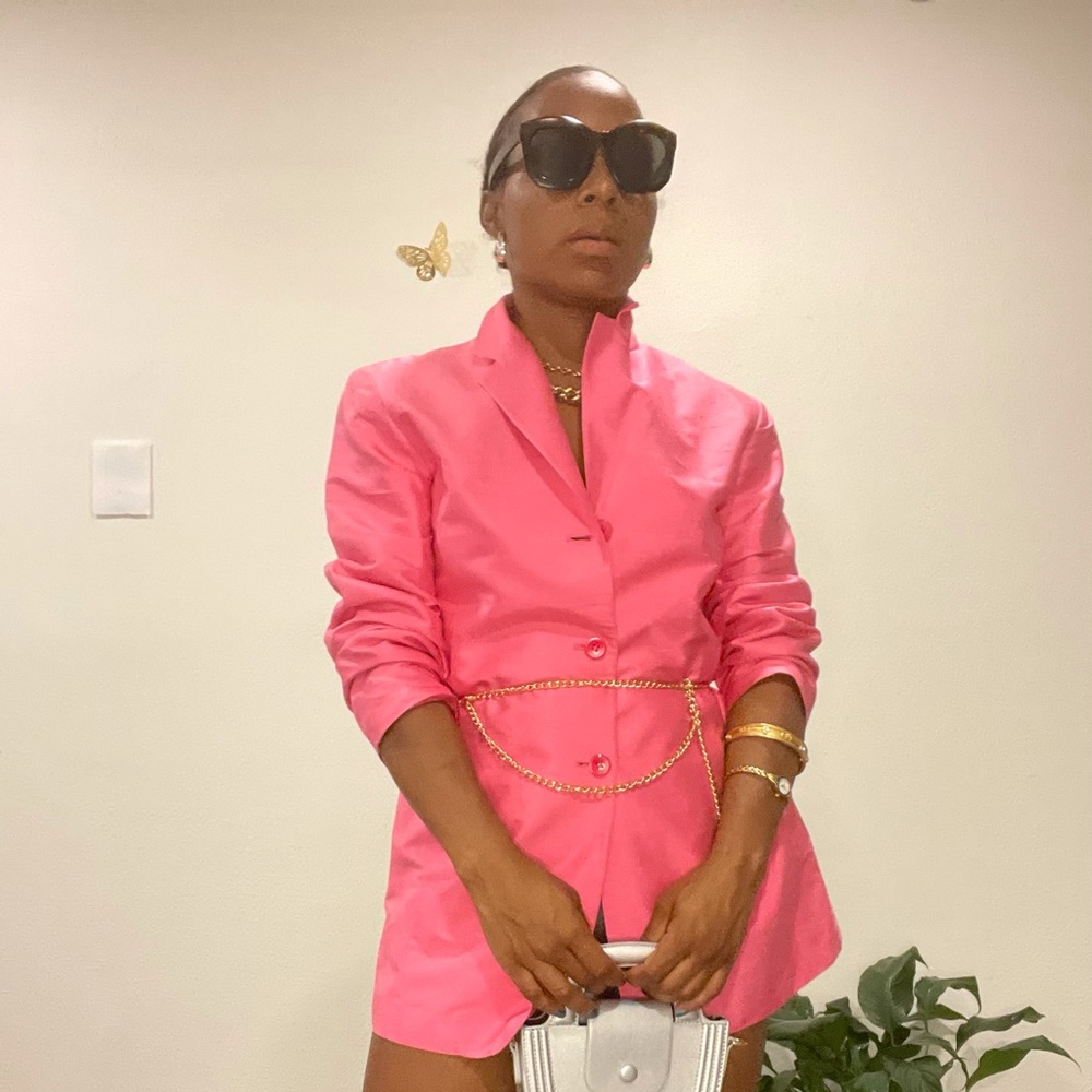 Summer Pink Silk size 6 Blazer